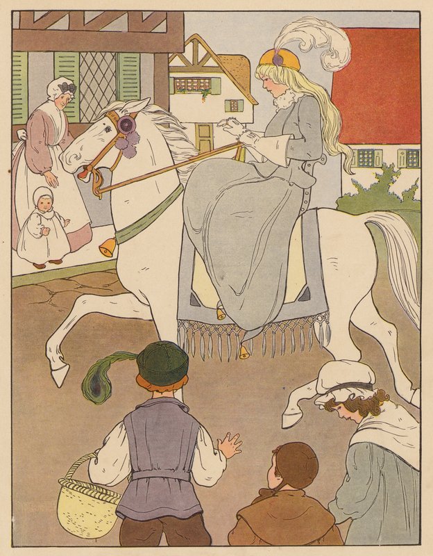 童谣骑着公鸡马去班伯里十字路口（彩色石版画） 作者 布兰奇·费希尔·赖特