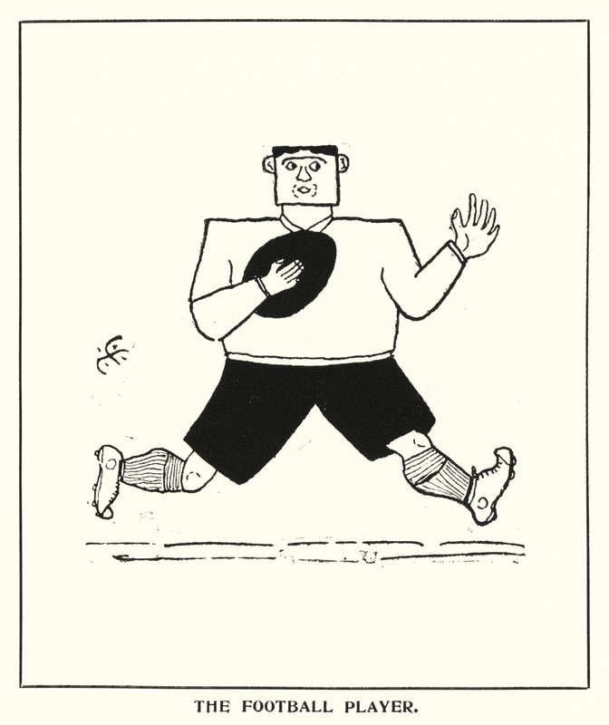 Oxford Quips: The Football Player (litho) 作者 伯恩·林奇（Bohun Lynch）