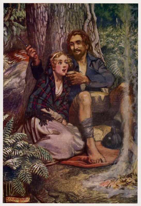 "For snug in a glen, where nane could see" (colour litho) 作者 肖姆（之后）