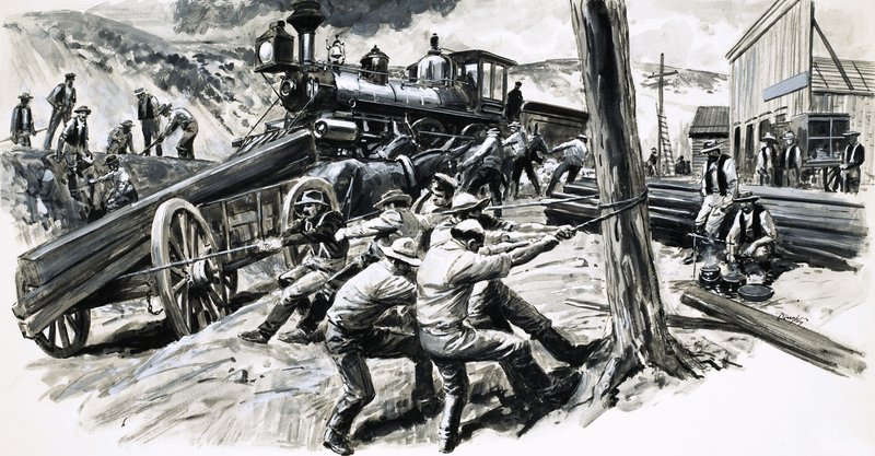 1873 年穿越华盛顿州的铁路 作者 CL 道蒂