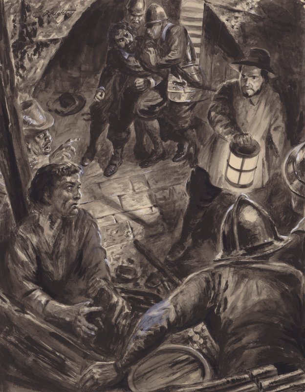 盖伊-福克斯及其同谋被捕（纸面水粉画） 作者 CL 道蒂