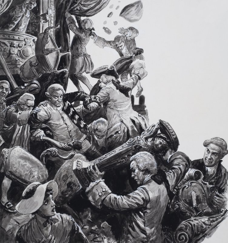 海姆市场新剧院的骗局（水粉画，纸面） 作者 CL 道蒂