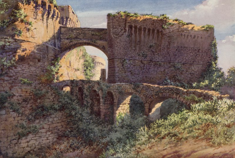 Castel Castruccio Castracani，萨尔扎纳（彩色平版印刷） 作者 三峡集团福米利