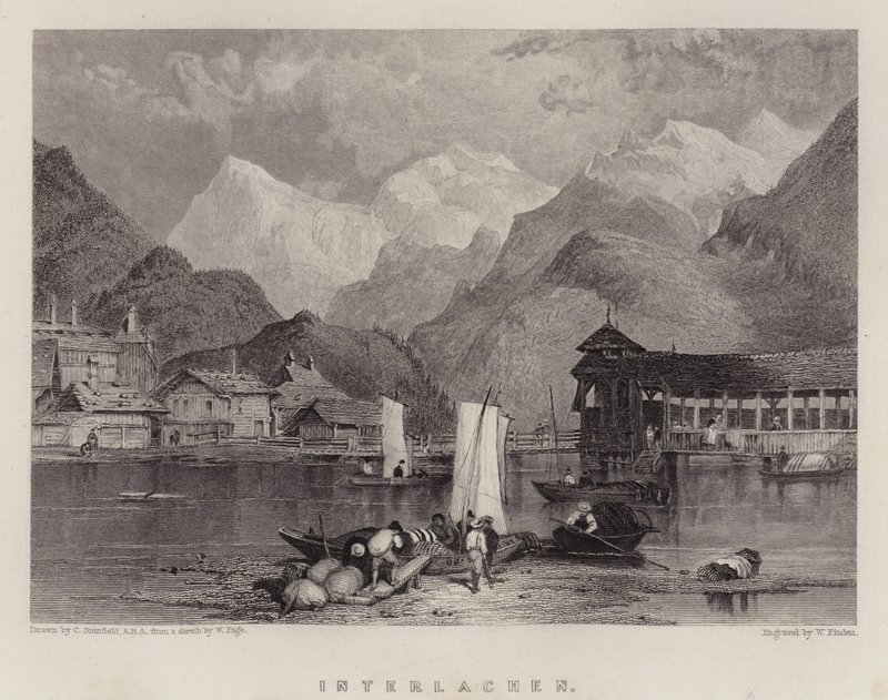 Interlachen (colour litho) 作者 C.（之后）斯坦菲尔德
