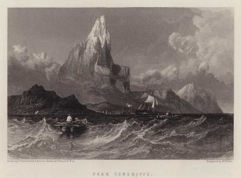 Peak Teneriffe (colour litho) 作者 C.（之后）斯坦菲尔德