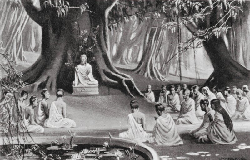 佛陀最后的教诲，公元前 489 年（石版画） 作者 C.哈格雷夫·马丁
