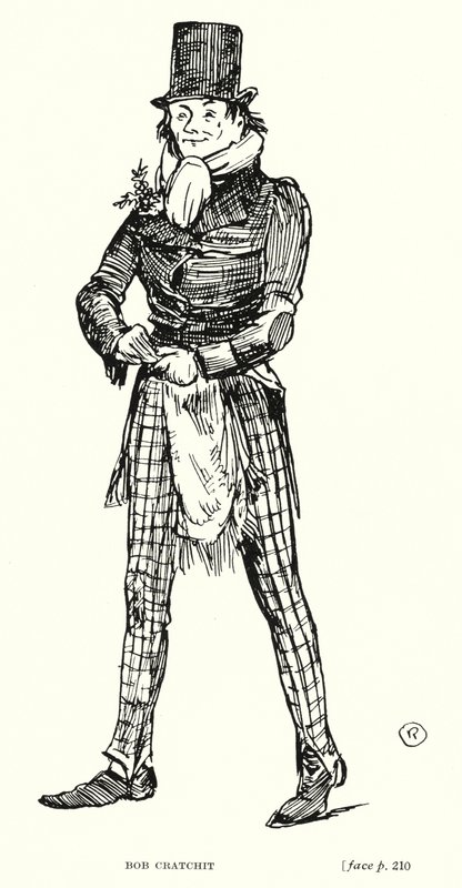 狄更斯角色：Bob Cratchit（石版画） 作者 爱德华·亨利·汉德利上尉阅读