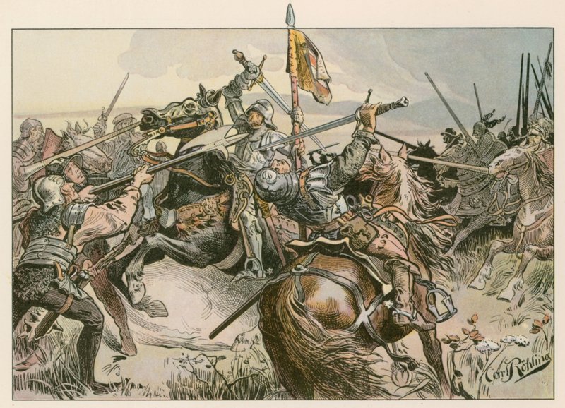 艾伯特·阿基里斯于1449年与纽伦堡作战。 作者 卡尔空白