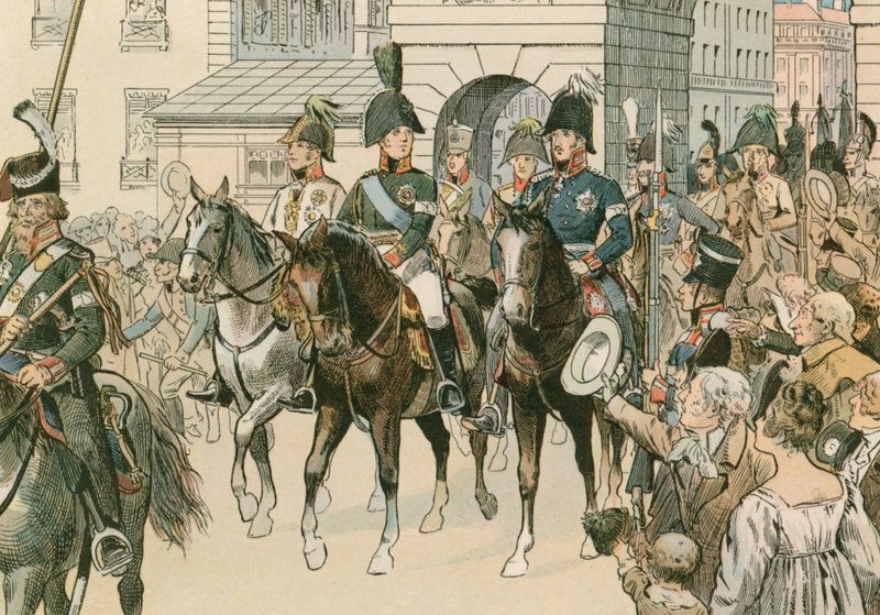 1815年在巴黎进入盟军君主 作者 卡尔空白