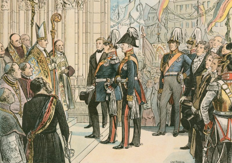 普鲁士国王弗雷德里克威廉四世（1795年至1861年），1848年在科隆大教堂 作者 卡尔空白