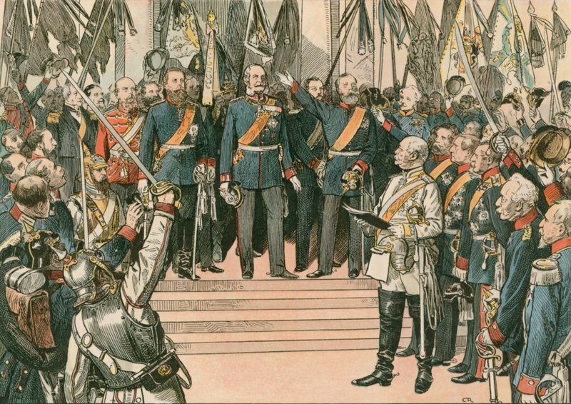 威廉一世，普鲁士国王和第一位德国皇帝（1797-1888），在1871年的凡尔赛条约中被公认为新统一的德意志帝国的凯撒 作者 卡尔空白