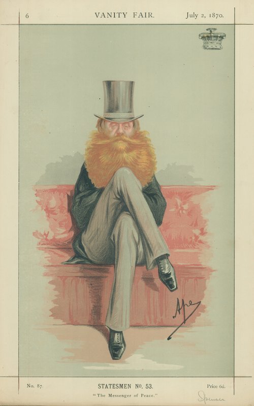 Earl Spencer，和平使者，1870年7月2日，名利场漫画 作者 卡罗佩莱格里尼
