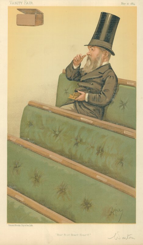查尔斯·尼古拉斯·沃顿先生，1884年5月10日听到听到的听见，“名利场”漫画 作者 卡罗佩莱格里尼