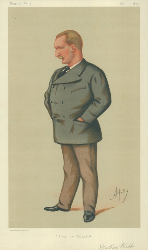 Matthew Webb先生，1875年10月9日，频道游泳，名利场漫画 作者 卡罗佩莱格里尼