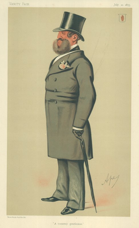 Sir Henry Josias Stracey，一位乡村绅士，1875年7月10日，“名利场”漫画 作者 卡罗佩莱格里尼