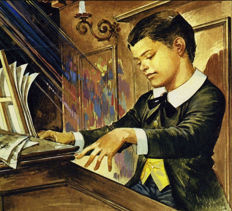 阿尔贝特-史怀哲童年（彩色石版画） 作者 卡洛斯·加布里埃尔·鲁姆