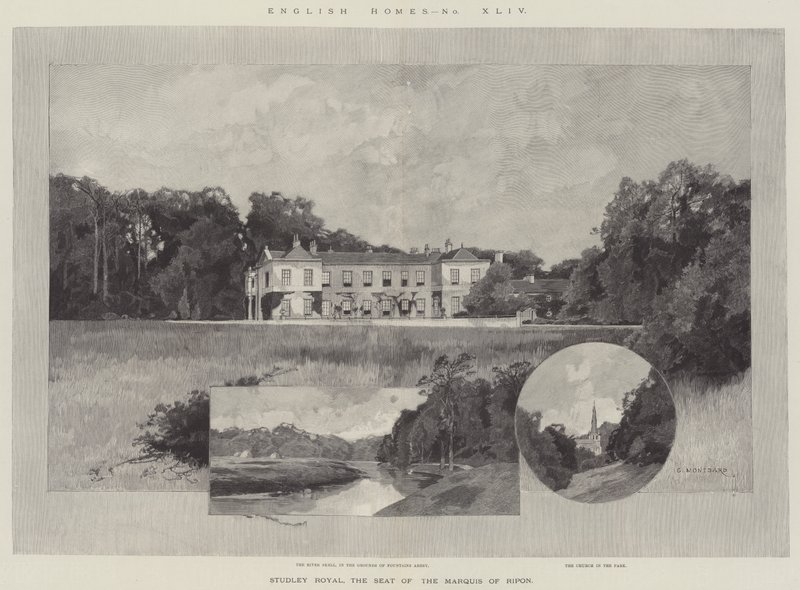 Studley Royal，Ripon侯爵的所在地 作者 查尔斯·奥古斯特·洛伊