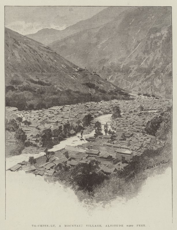 Ta-Chien-Lu，一个山村，海拔8400英尺 作者 查尔斯·奥古斯特·洛伊