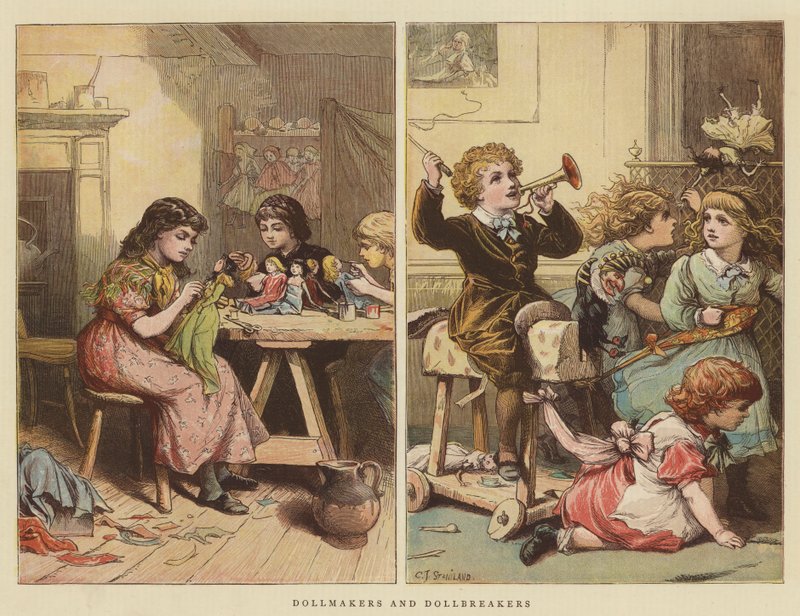 Dollmakers和Dollbreakers（chromolitho） 作者 查尔斯·J·斯坦尼兰