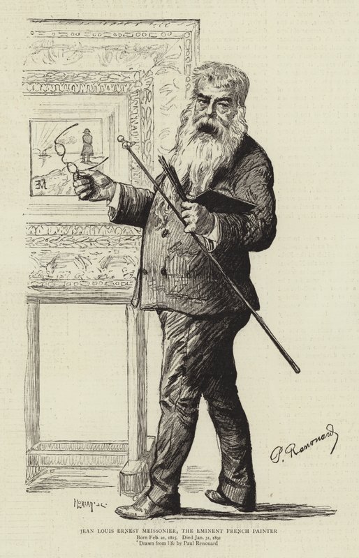 Jean Louis Ernest Meissonier，着名的法国画家 作者 查尔斯·保罗·雷诺德
