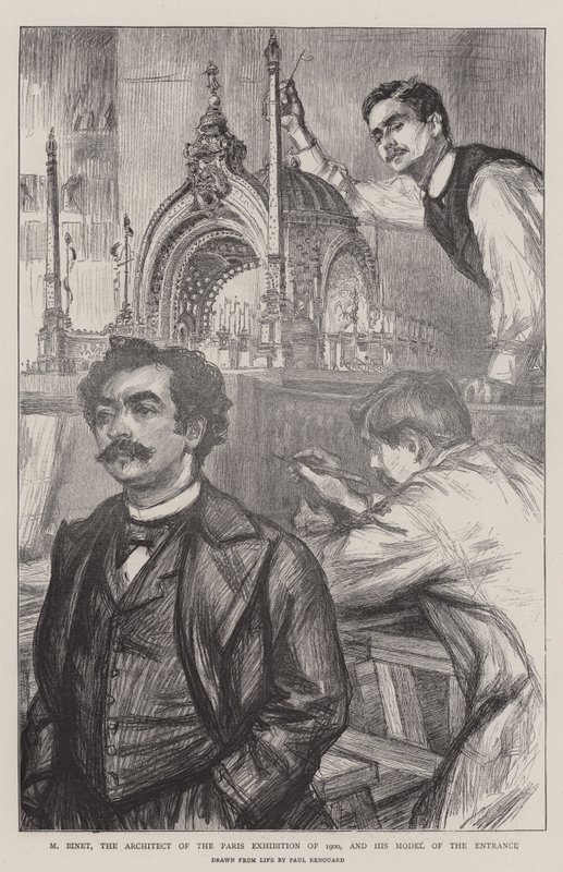 M Binet，1900年巴黎展览的建筑师，以及他的入口模型 作者 查尔斯·保罗·雷诺德