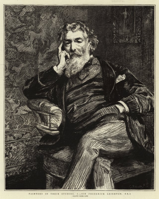 他们工作室里的画家，我，PRA的Frederick Leighton爵士 作者 查尔斯·保罗·雷诺德