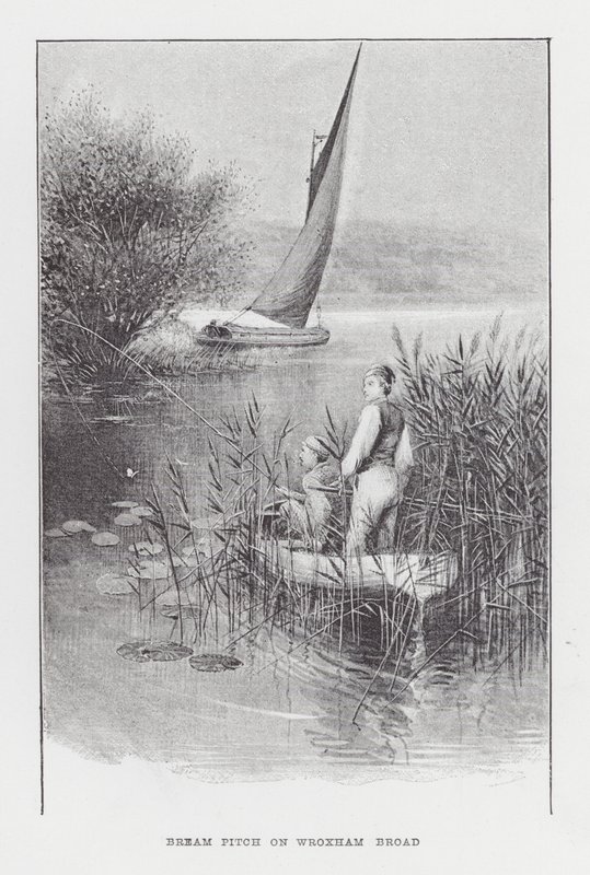 钓鱼：Wroxham Broad（石版画）上的鲷鱼间距 作者 查尔斯（之后）Whymper