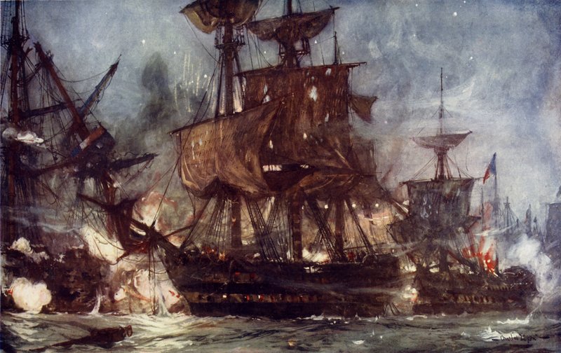 1798年尼罗河战役中的雄伟壮观 作者 查尔斯·爱德华·迪克森