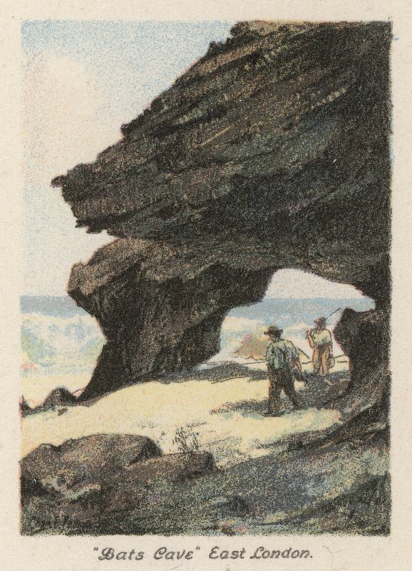 南非：东伦敦的 "蝙蝠洞"（彩色石版画） 作者 查尔斯·欧内斯特·皮尔斯