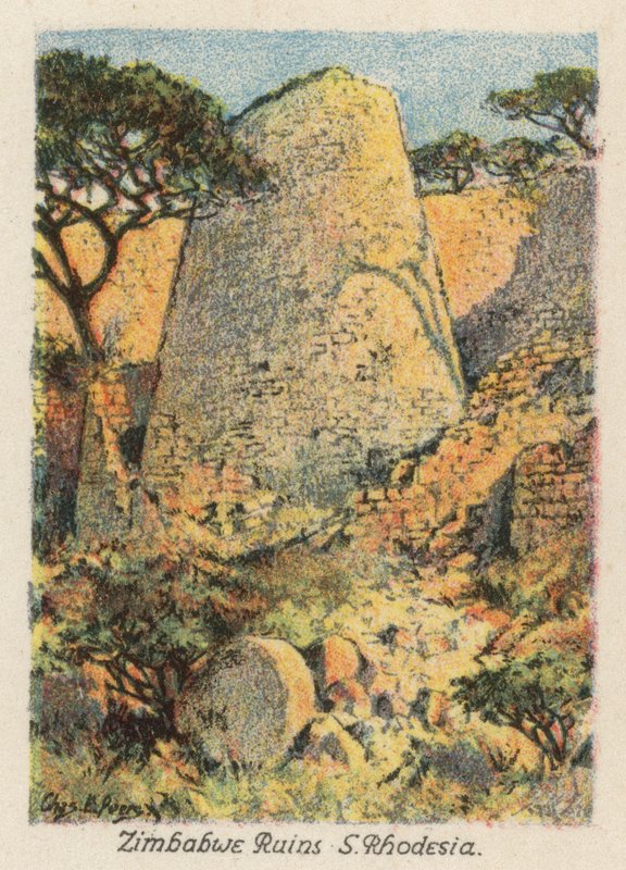 南非：津巴布韦废墟，南罗得西亚（彩色石版画） 作者 查尔斯·欧内斯特·皮尔斯