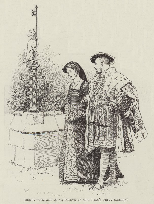 Henry VIII和Anne Boleyn在King&39;s Privy Gardens 作者 查尔斯·格林