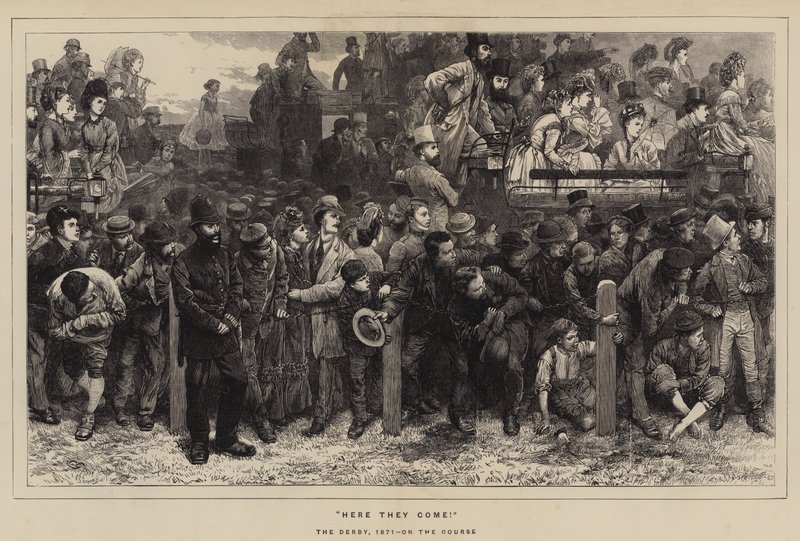 他们来了！，德比，1871年，在球场上 作者 查尔斯·格林