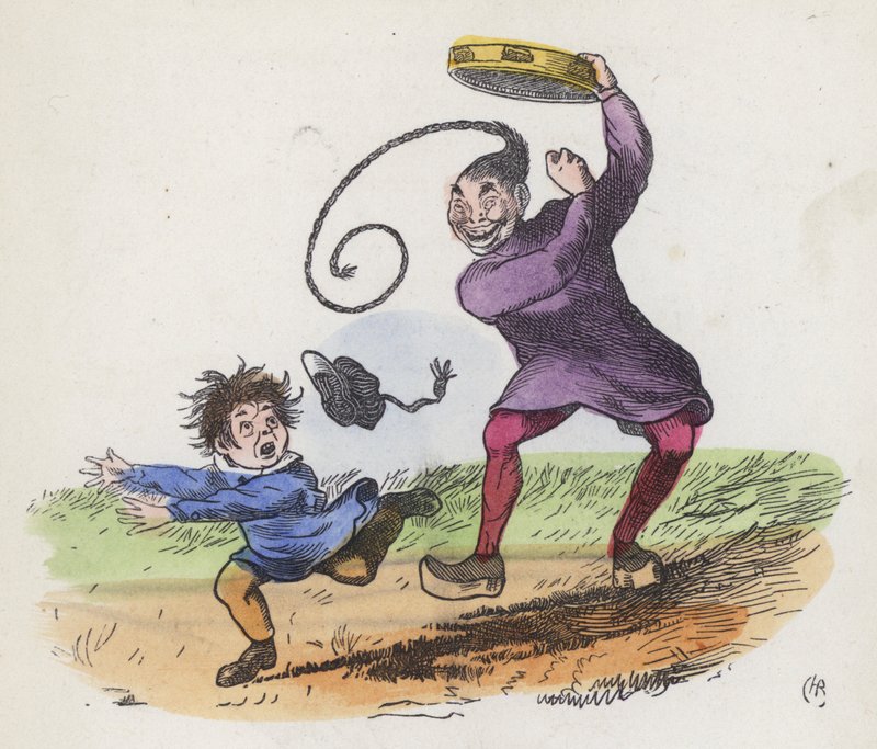 Boy frightened by a Chinaman playing a tambourine (coloured engraving) 作者 查尔斯·亨利（后）贝内特