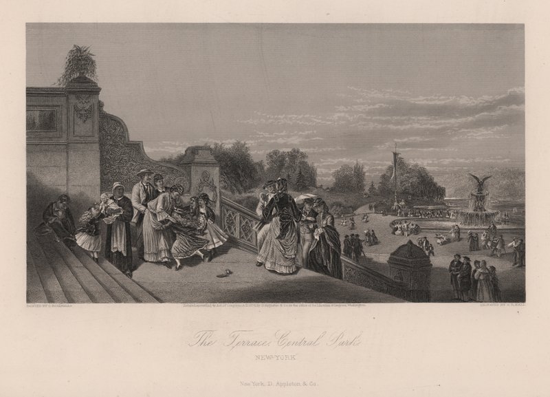 The Terrace, Central Park, New York City, New York, USA (engraving) 作者 查尔斯·罗森伯格