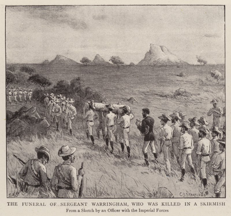 The Funeral of Sergeant Warringham, who was killed in a Skirmish (engraving) 作者 查尔斯·J·斯坦尼兰（后）