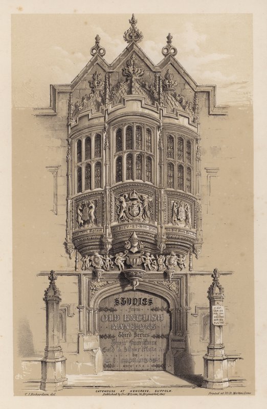 Frontispiece for Old English Mansions, Third Series, by C J Richardson (colour litho) 作者 查尔斯·詹姆斯·理查森
