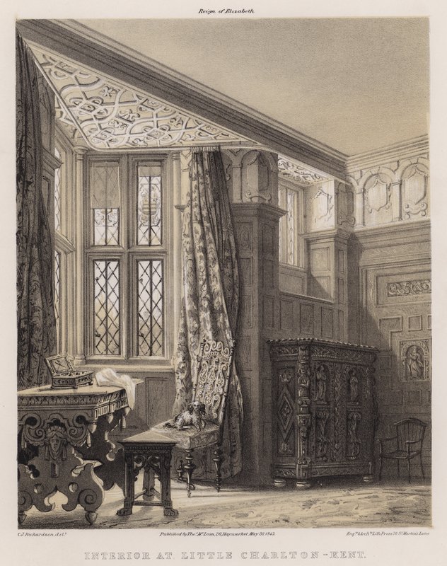 Interior at Little Charlton, Kent (colour litho) 作者 查尔斯·詹姆斯·理查森