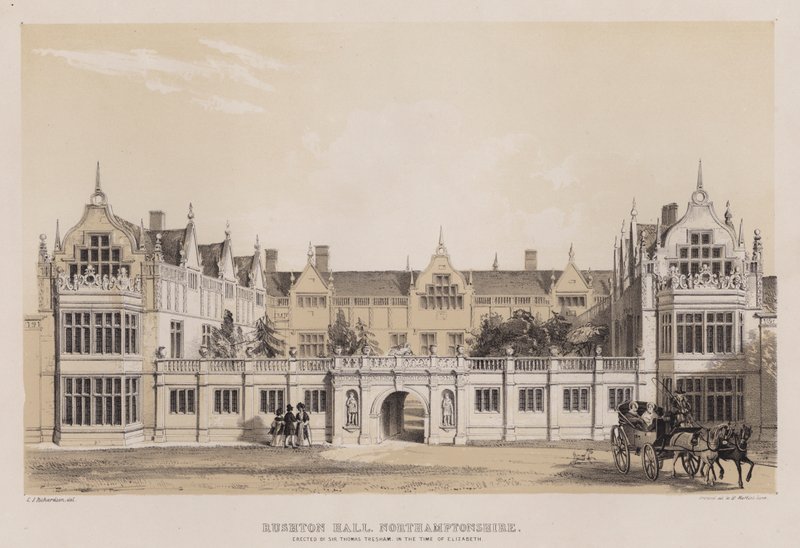 Rushton Hall, Northamptonshire, erected by Sir Thomas Tresham, in the time of Elizabeth (colour litho) 作者 查尔斯·詹姆斯·理查森