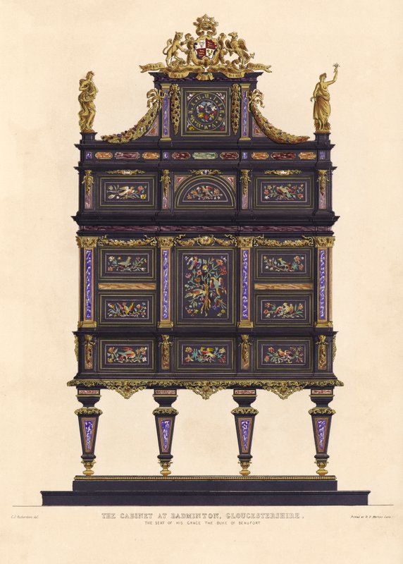 The cabinet at Badminton, Gloucestershire, the seat of his grace the Duke of Beaufort (colour litho) 作者 查尔斯·詹姆斯·理查森