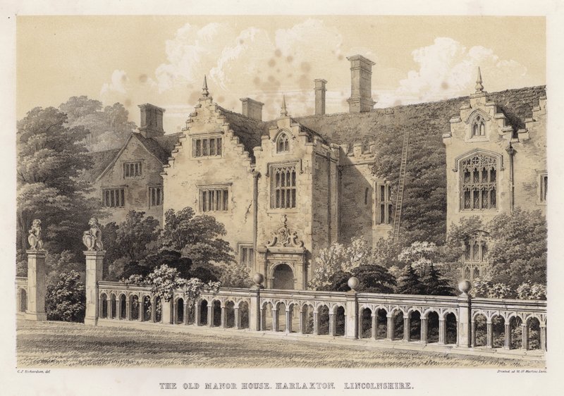 The old manor house, Harlaxton, Lincolnshire (colour litho) 作者 查尔斯·詹姆斯·理查森