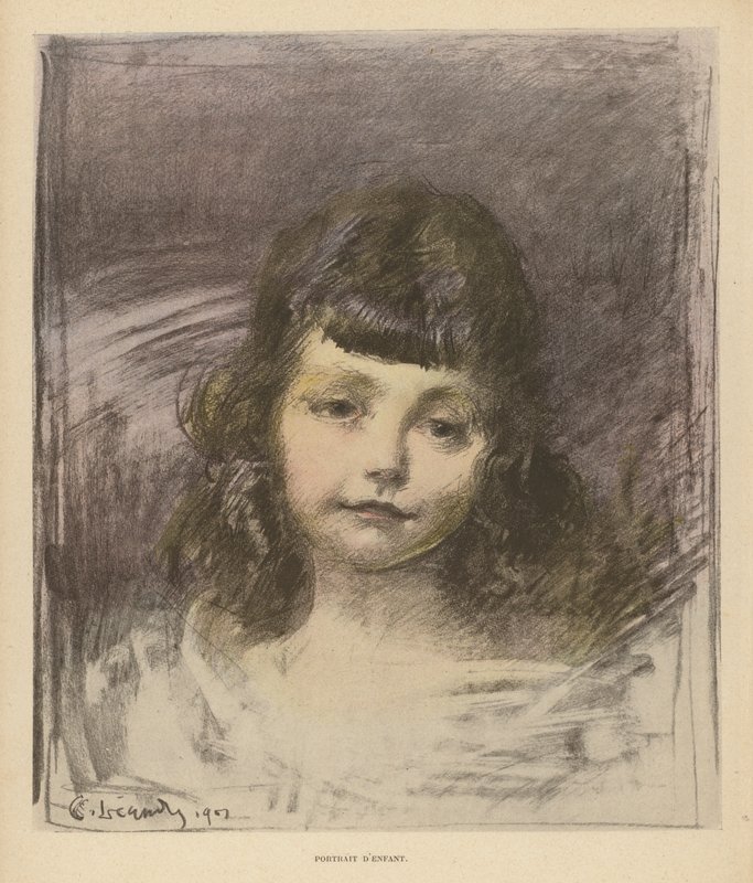 Portrait of a Child (colour litho) 作者 查尔斯·莱安德烈