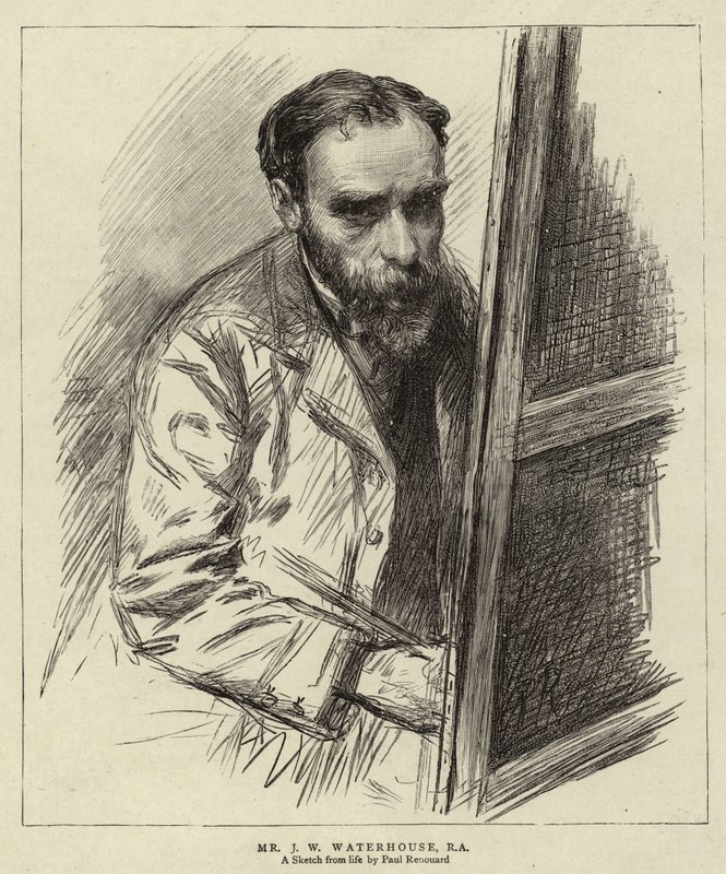 J W Waterhouse 先生, RA (石版画) 作者 查尔斯·保罗（后）雷诺阿德
