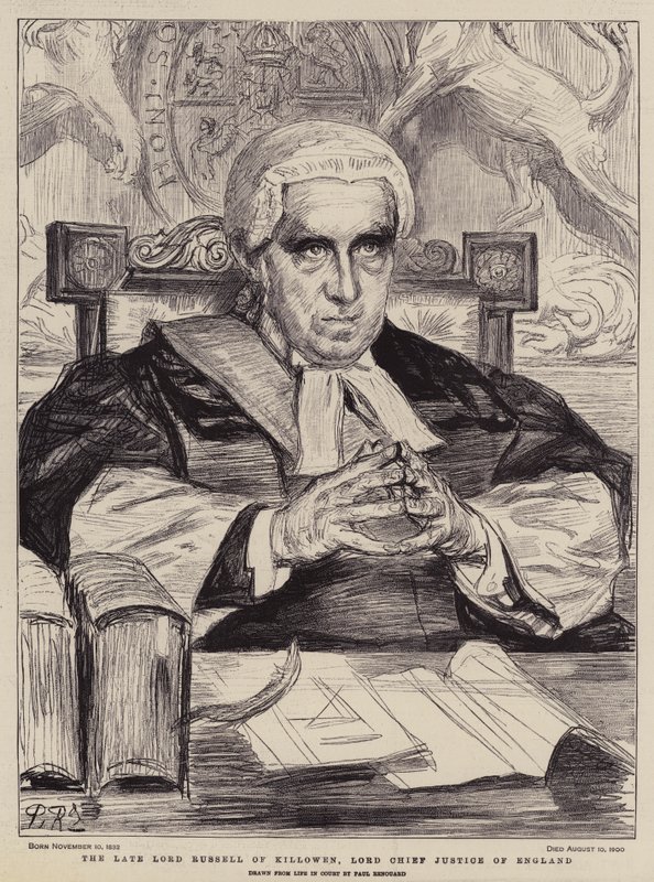The Late Lord Russell of Killowen, Lord Chief Justice of England (litho) 作者 查尔斯·保罗（后）雷诺阿德