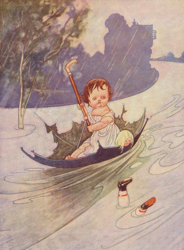 从来没有下过雨，但却倾盆大雨（彩色石版画） 作者 查尔斯·罗宾逊