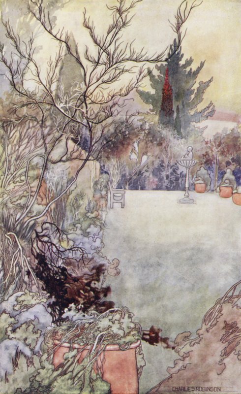 Our Sentimental Garden: The Holly Tree (colour litho) 作者 查尔斯·罗宾逊