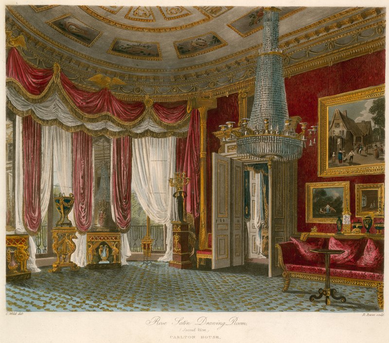 Rose Satin Drawing Room，Carlton House，伦敦 作者 查尔斯怀尔德