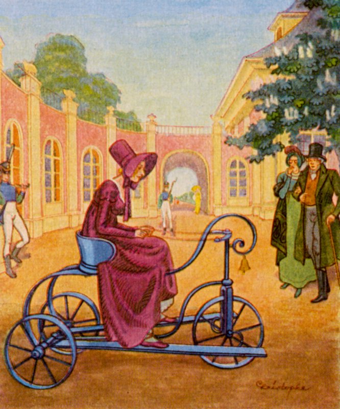 Draisinenfahren / 手车驾驶（彩色印刷版） 作者 克里斯托夫（1856年1945年）