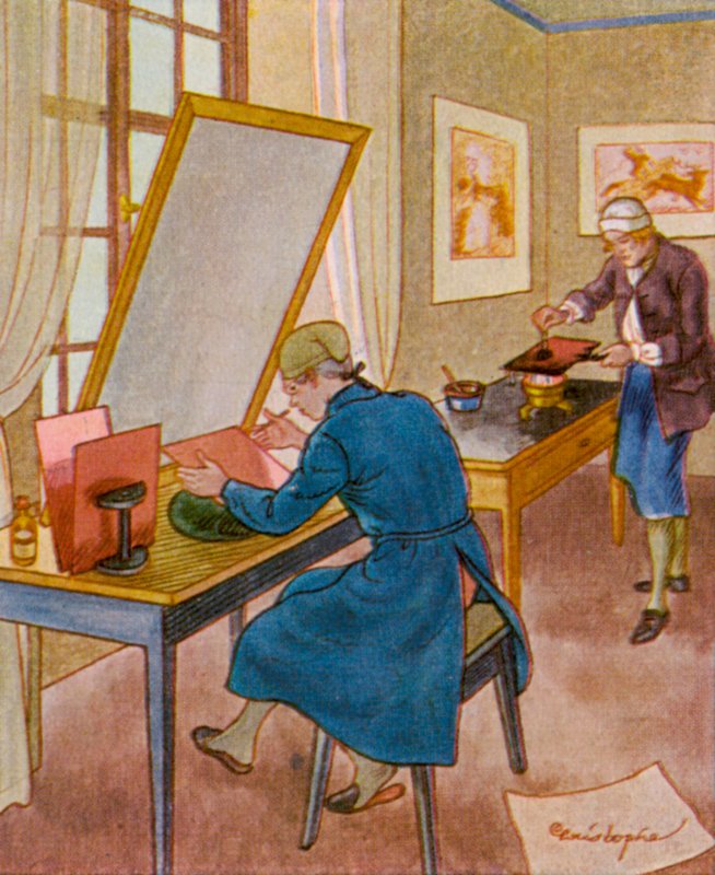 雕刻师（彩色石版印刷） 作者 克里斯托夫（1856年1945年）