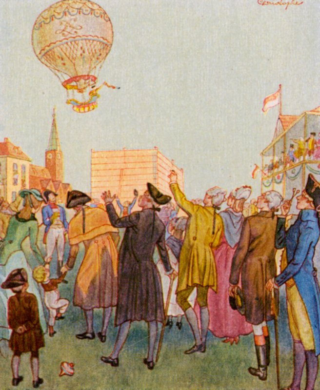 Luftballon / 热气球（彩色石版印刷） 作者 克里斯托夫 (1856-1945)