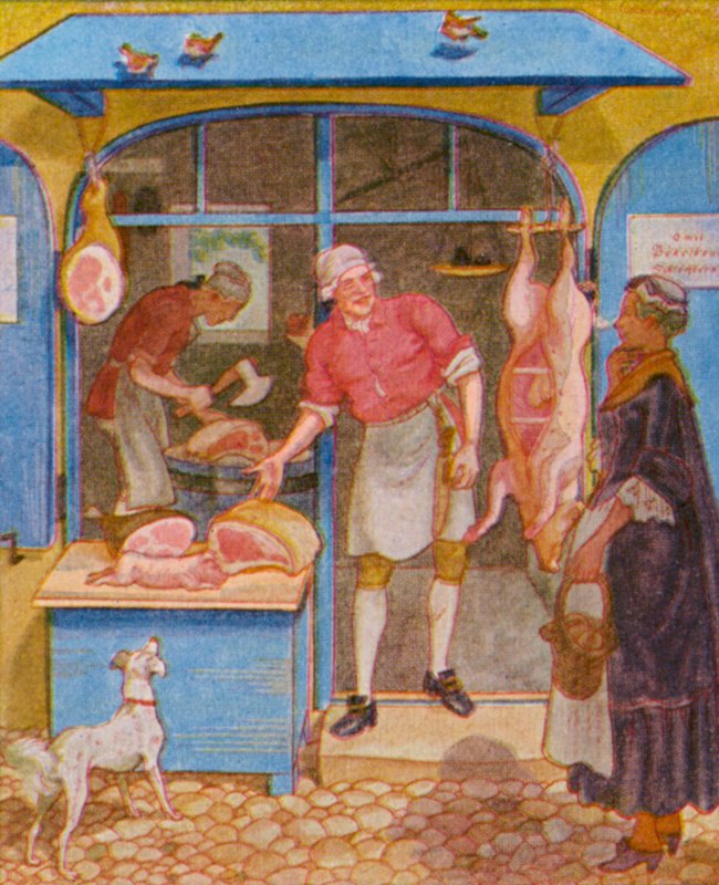 肉店（彩色印刷版） 作者 克里斯托夫（1856年1945年）